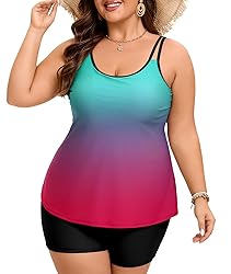 Plus Size Tankini Sun Protect Long Torso Tankini