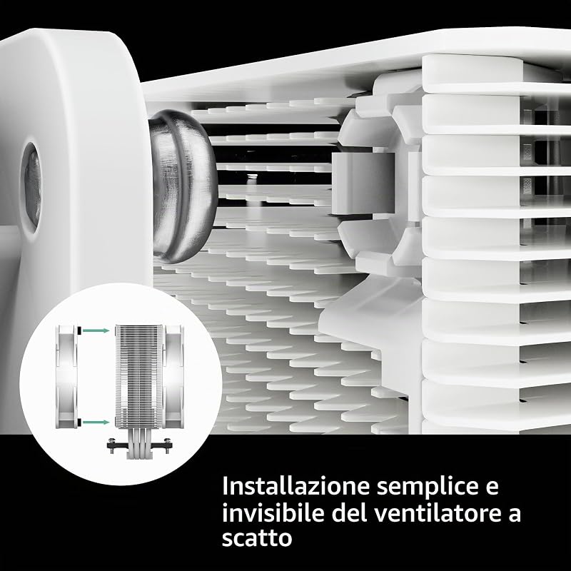 Freezer 36 A-RGB (white)- Dissipatore CPU a torre singola con push-pull, due ventole P da 120 mm ottimizzate per la pressione e illuminazione ARGB, cuscinetto fluidodinamico, 200-2000 rpm