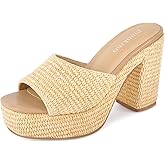 pinokino Heeled Platform Sandals for Women 2025 Chunky Espadrille Wedge Summer Beach Sandals Straw Slip On Shoes