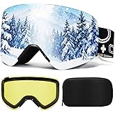 VCOROS Magnetic Ski Goggles UV400 Protection Snow Snowboard Goggles OTG Anti-Fog Goggles For Snowmobile Skiing Skating