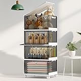 COLLEFUN Storage Bins with Lids,4 Tier Stackable