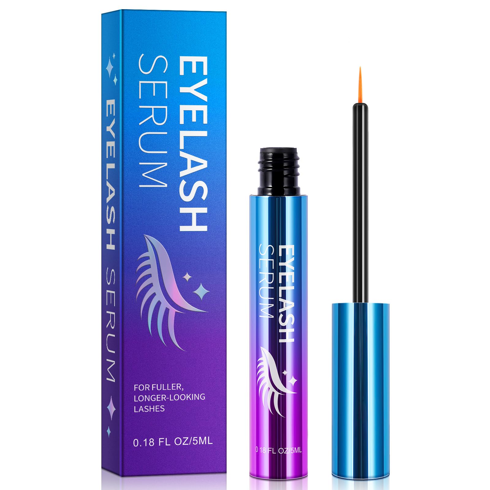 Uocasi Eyelash Growth Serum, 5ML Professional Lash Enhancer, Longer, Fuller, Thicker Lashes, Blue, Satin Finish