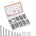 CARLWIN 420pcs M3 Screw Kit, Premium M3 Hex Socket Head Cap Screw Assortment with Nuts and Washers, M3 x 6mm /8mm /10mm /12mm /16mm /20mm /25mm (Silver)