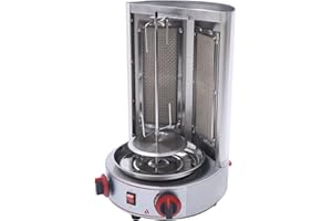 FUTCHOY Gas Doner Kebab Machine,Vertical Rotisserie Broiler Shawarma Doner Kebab Gyro Grill Machine for Home Restaurant Kitchen (Silver)