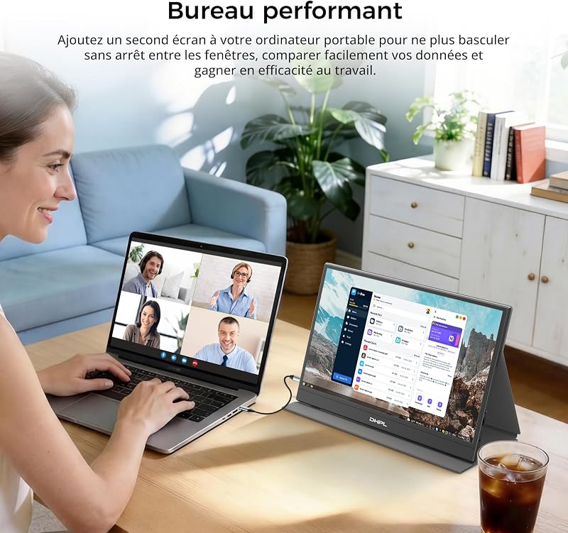15,6" Écran Portable IPS HDR FHD 1080P 60Hz – Second Écran pour laptop PC
