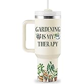 ROSTANTEN Gardening Gifts for Women - Plant Lovers Gifts - Garden Gift Women - Birthday Gardening Gift for Mom, Plant Lady, Gardeners - 40oz Travel Cup Insulated Tumbler with Lid and Straw