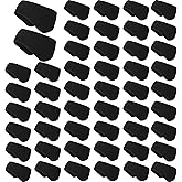 Handepo 50 Pieces Ear Warmers Headband Winter Ear Muffs Black Fleece Ear Warmers Headband for Women Men Sports Running Cycling Skiing