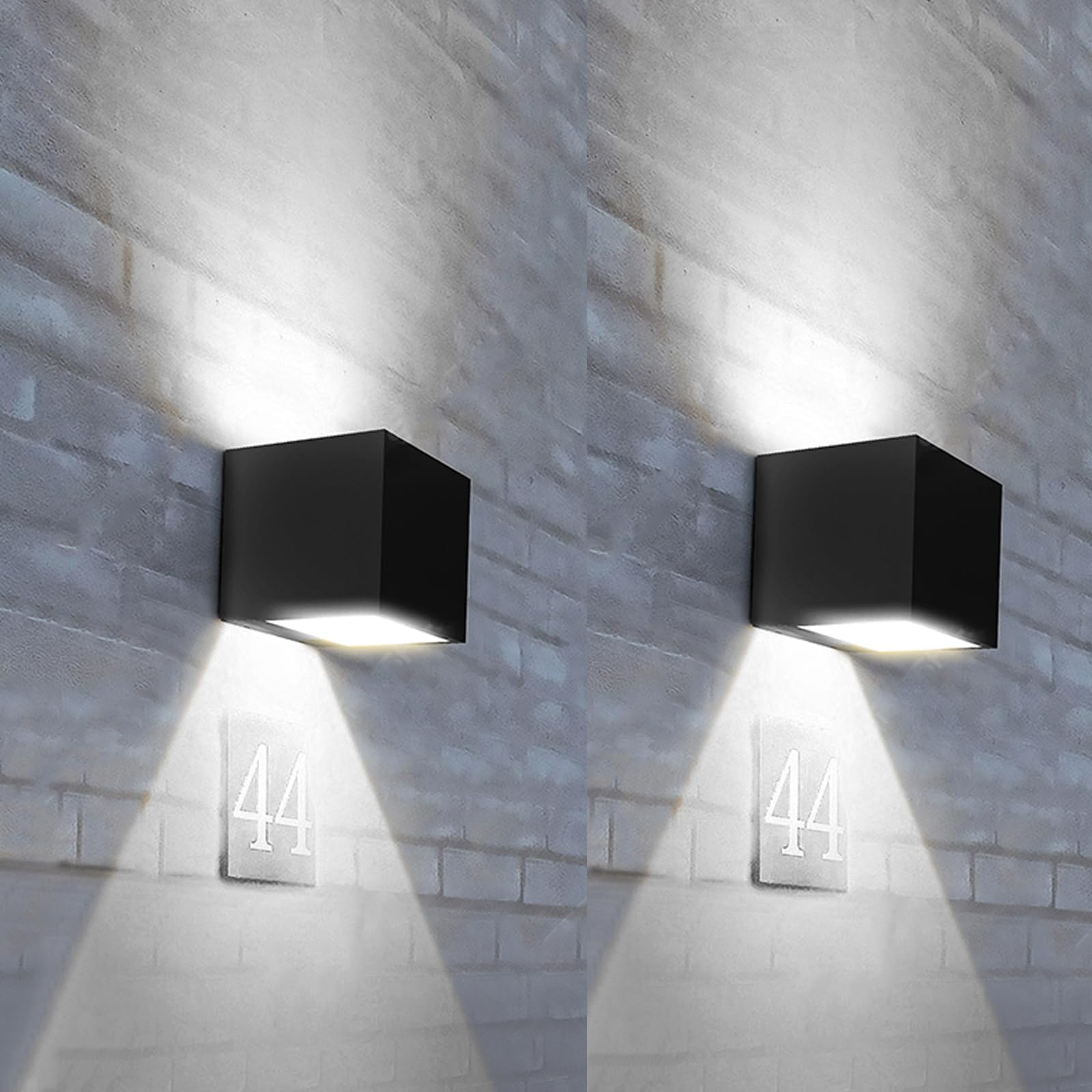 Photo 1 of SOTTLOT Solar Lights, 2pcs Up and Down Solar Wall Lights Outdoor Waterproof, 4000K 700LM Cube Design Dusk to Dawn Solars Outdoor Light for Outside Porch Pergola Patio Yard Decor