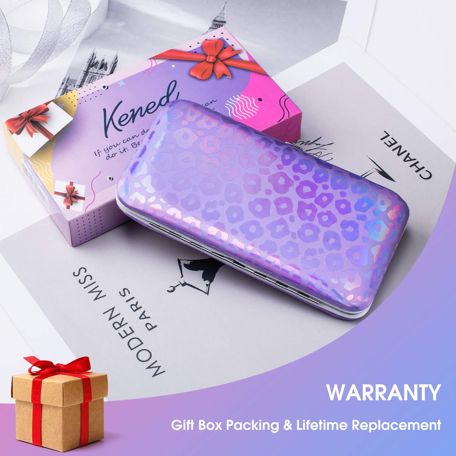 Nail Clippers Manicure Pedicure Set - 12 in 1 Nail Care Kit - Lightweight and Portable - Durable and Efficient - Compact Grooming Kit - Sturdy and Attractive Tool Kit Case (Purple)