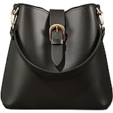 Town Bucket Vegan Leather Bag For Women Hobo Retro Faux Casual Purse Classic Vintage Simple Shoulder Handbag