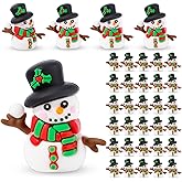 FYSUIMU Mini Snowman Figurines Christmas Tiny PVC Snowman Figures Decoration to Hide Winter Micro Landscape Crafts Garden Dollhouse Ornament for Xmas Holiday Craft Home Party Gifts Table Decor, 50 Pcs