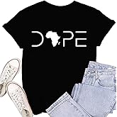 SUWATOIN Womens Black Pride Shirts Black History Month T-Shirt Juneteenth Tee African American Melanin Short Sleeve