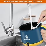 shaojian 1.8L Mini Electric Cooking Pot 2 Gear Non-Stick w/ Steam Rack & Handle view 7