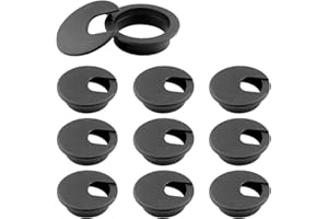 EVRBLOCK 2" Desk Grommet Black(10 Pack), Wire Cable Hole Cover Plastic Wire Organizers for Office PC Computer Desk Cord Management