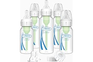 Dr. Brown’s Natural Flow® Anti-Colic Options+™ Narrow Baby Bottle Newborn Gift Set with Baby Bottle Travel Caps
