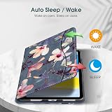 FINTIE iPad 11 11 Inch 10 10.9 Inch Case Stand Pencil Holder Sleep Wake Hibiscus view 3