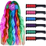 Hair Chalk Comb Temporary Bright Washable Hair Color Dye for Girls Age 4 5 6 7 8 9 10 Kids New Year Birthday Party, Cosplay, 
