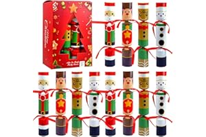 Haroge 12 Pack Christmas Party Favors, No Snap Holiday Party Table Favors with Paper Crown, Joker and Gift Inside for Kids and Adults, Xmas Christmas Holiday Dinner Traditions Supplies
