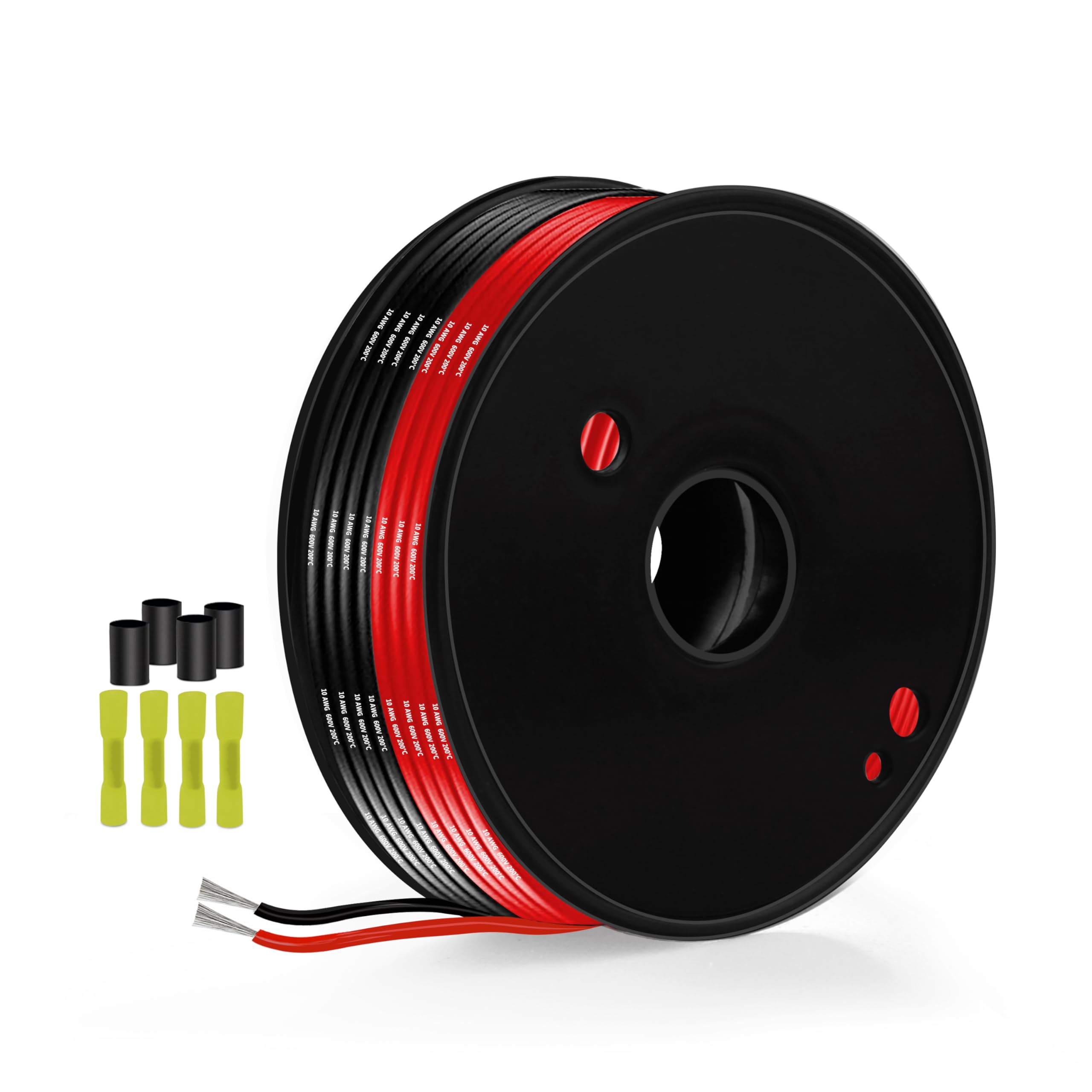 Electrical Wire,10 Gauge Silicone Wire-THUN-CT 5.26mm² 10 AWG Electrical Cable 39.4FT Length[19.7ft Black and 19.7ft Red]-Flexible, High Temperature, and Corrosion-Resistant