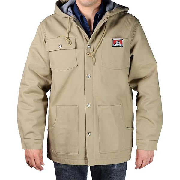 Amazon.com: Ben Davis 385 Hooded Jacket, Front Snap: Clothing