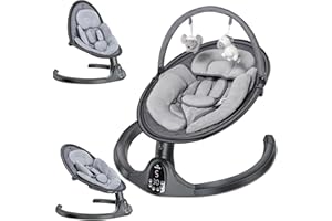 BabyBond Baby Swings for Infants to Toddler | Bluetooth Baby Swing with 3 Seat Positions | 5 Natural Sway Motion | Bluetooth Music | 5-Point Harness | Includes Remote Control