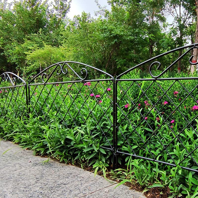 Thealyn Decorative Garden Fence 44cm (H) x 3m (L) Barrier Fence Panels Outdoor Rustproof Metal No Digging Fencing Border for Yard Patio Flower Bed