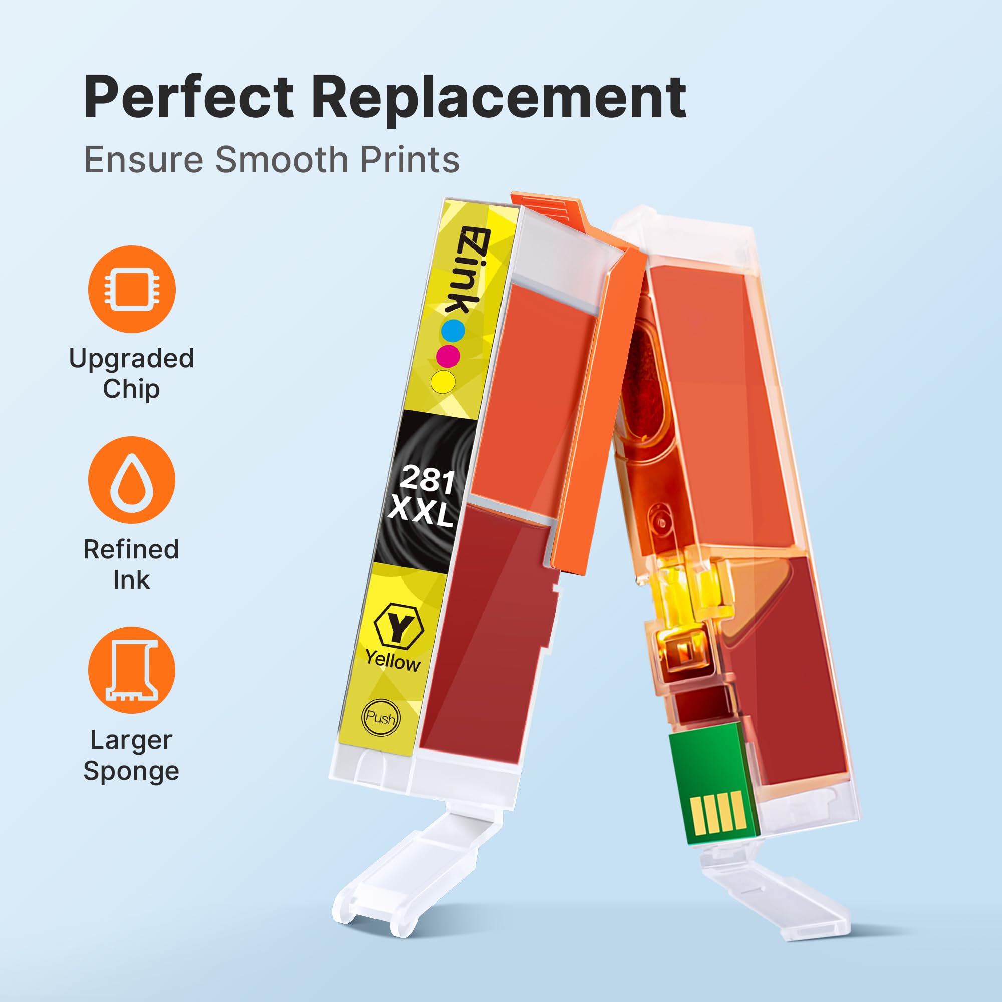 E-Z Ink Compatible TS9120 Ink Cartridge Replacement for Canon PGI-280XXL CLI-281XXL PGI 280XXL CLI 281XXL to use with PIXMA TS8320 TS8220 TS8120 (PGBK, Black, Photo Blue, Cyan, Magenta, Yellow) 6 Pack