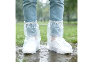 Disposable Waterproof Shoe Covers for Rain，10 Pairs Shoe Covers Waterproof Rain Boot Covers for Women & Men,Plastic Disposabl