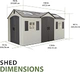 Lifetime 15x8 ft Outdoor Storage Shed Dual Entry Heavy Duty Tan HDPE Garden view 7