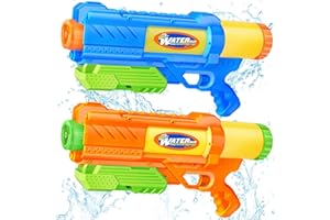 DUNEMEI Super Water Gun for Kids Adults: 1200cc Super Water Gun Soaker 2 Pack Squirt Blasters with Impressive Range - Ideal Toys for Boys Girls Summer Outdoor Swimming Pool Beach Sand Water Fighting Fun