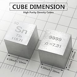 Tin Cube - 10mm Pure Metal Element Cubes - Laser