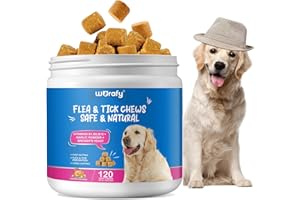 RSGRT Flea and Tick Prevention for Dogs Chewable Flea and Tick Treats, 120PCS Dog Flea & Tick Prevention Control Supplement, Flea and Tick Chews for Dogs, Oral Flea Pills for Dogs (Chicken Flavor)