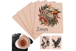 3mm Tattoo Practice Skins - 5PCS Yugui Tattoo Fake Skins 3mm Soft Silicone Double Sides 7.4x5.6" Tattoo Eyebrow Practice Skins Real Skin for Beginner & Experienced Tattoo Supply