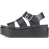 Soda "Bossi ~ Women Round Toe Flatform Fisherman Wedge Sandals with Adjustable Buckle