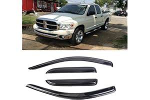 SONTIAN 4pcs Window Visors Tape-On for 2002-2008 Dodge Ram 1500, 2003-2009 Ram 2500 & 3500 with Crew/Extended Cab Sun Rain Guard Side Window Wind Deflectors