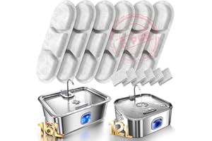 MAILOFY Dog Water Fountain Stainless Steel, 410oz/3.2Gal/12L Large Pet Water Fountain for Dogs, Dog Water Bowl Dispenser with Water Level Window & LED Light, Super Quiet for S-L Dogs and Multi-Pet (Filters)