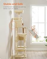 Feandrea Cat Tree 206 cm Large Tower with 13 Scratching Posts Beige PCT190M01V1 view 8