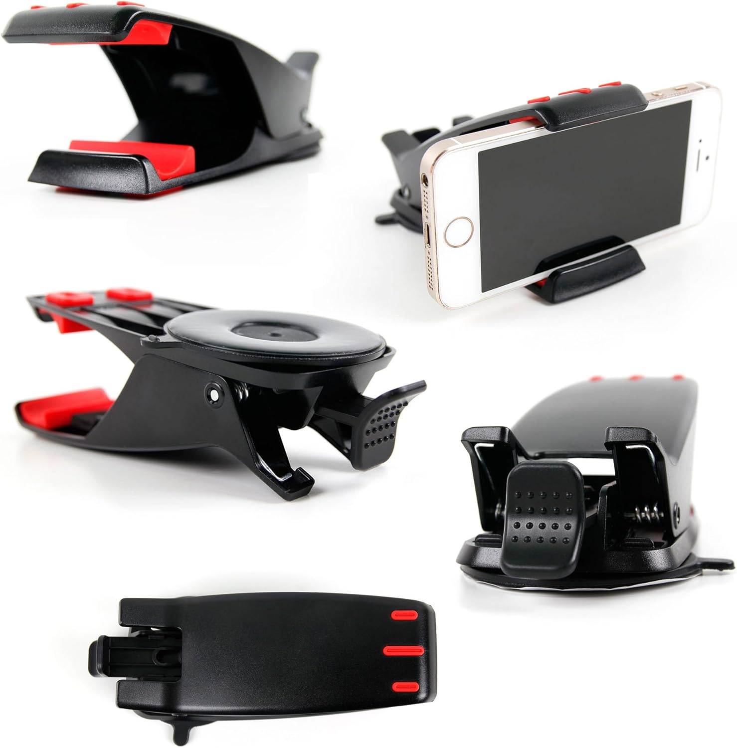 DURAGADGET Premium Quality in-Car Dashboard Mount with Adhesive Pad & 360° Rotatable Flex Clamp for The New BLU Dash JR 4.0 K, Dash JR K, Life Play 2