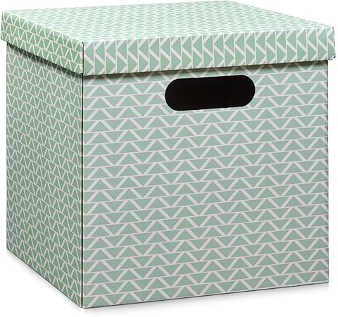 Zeller 17506 – Caja con Asas, cartón, Mint, 33,5 x 33 x 32 cm: Amazon.es: Hogar