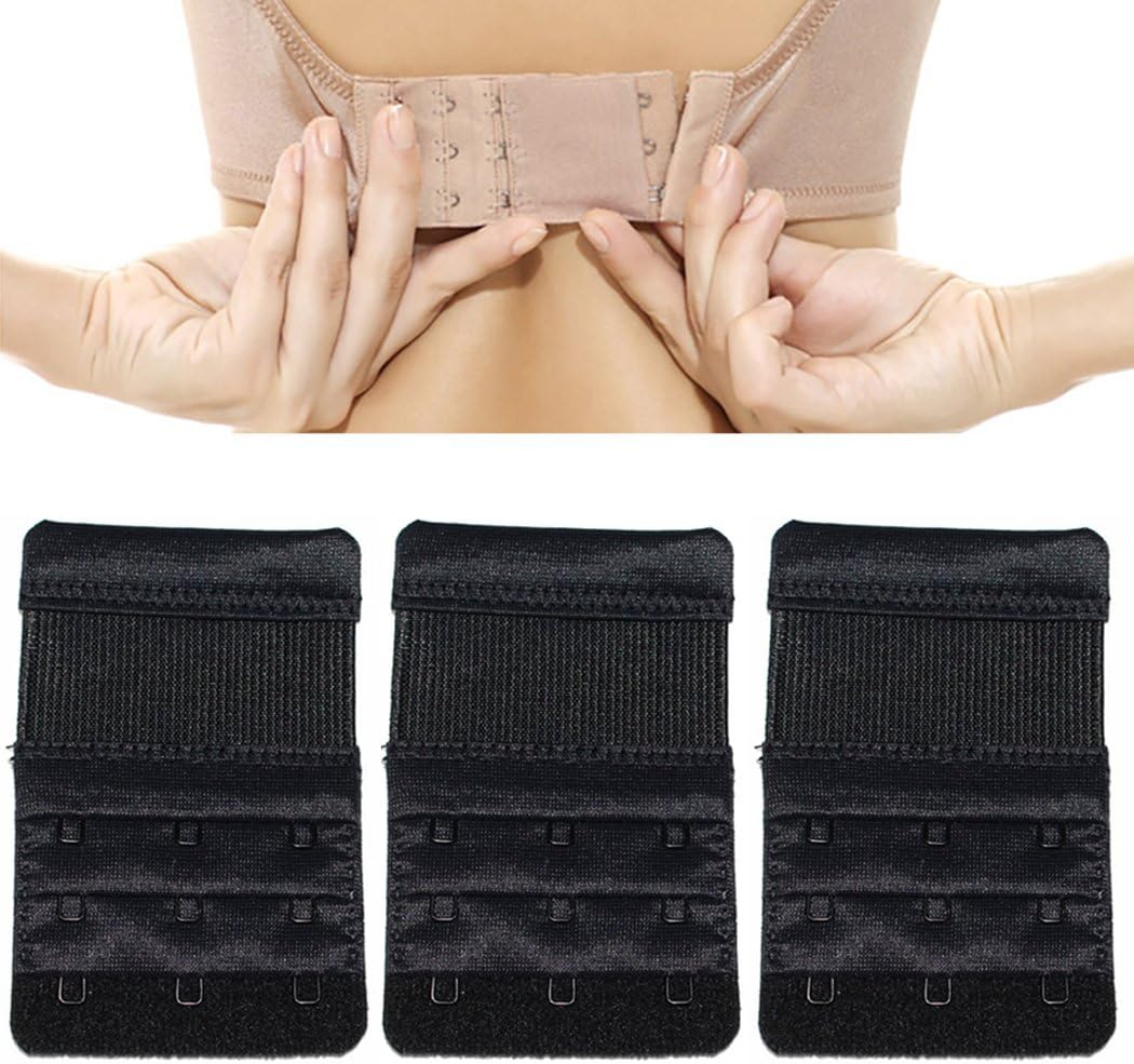 Quintina Ladies Elastic Bra Extender Stretchy 3 hook 3/4 inch Spacing Breathing room