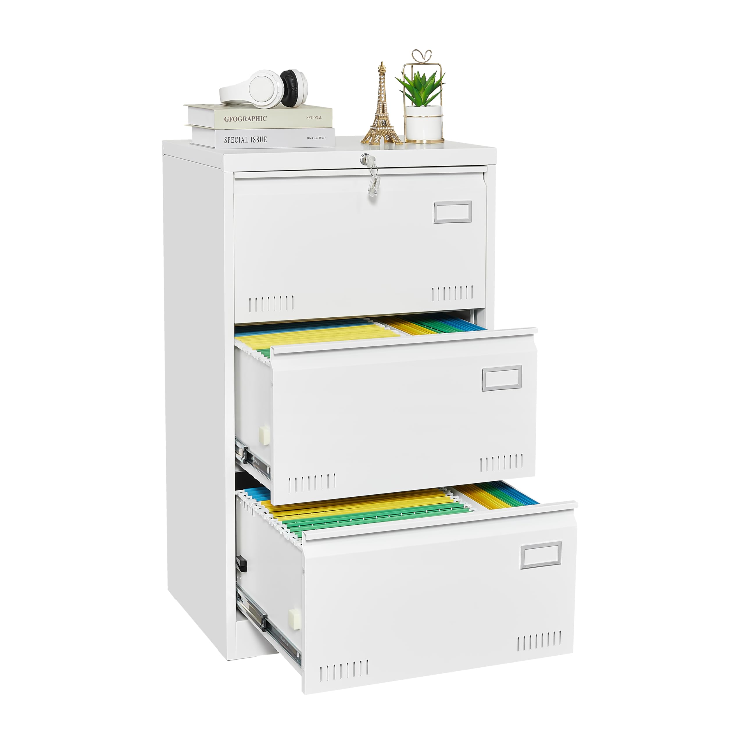 Ball & Cast 3 Drawer Lateral File Cabinet with Lock