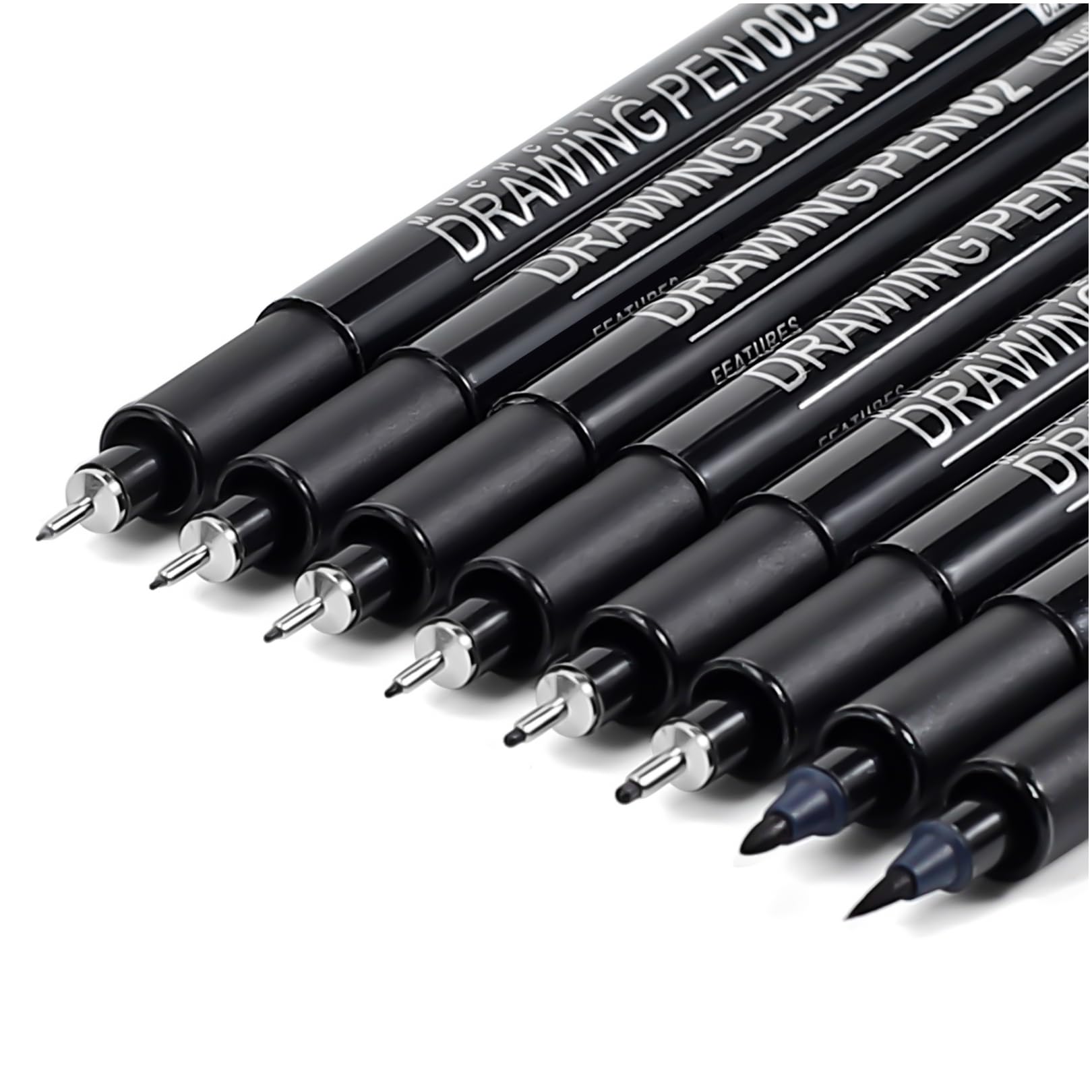 Muchcute Micro Fineliner Drawing Art Pens: 8 Black