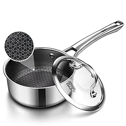 Sauce pan with lid,1.5 Quart Hybrid Nonstick Sauce