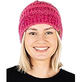 Funky Junque Confetti Knit Beanie for Women – Colorful Slouchy Cute Beanies, Cable Knitted Womens Winter Hats, Cozy Fashion