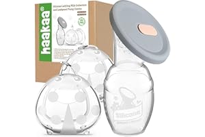 haakaa Manual Breast Pump Collector with Lid 4oz/100ml and Ladybug Milk Collector 2.5oz/75ml Combo for Breastfeeding, Made of