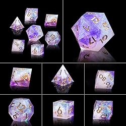 Cttasty DND Dice Set Resin Sharp Edge Dice Set