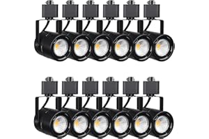 AOAXL Bulb Replaceable Track Lighting Heads, 7.5W Dimmable Bright 4000K Neutral White CRI90+ LED Track Lighting Fixtures for Kitchen, Dining Room, Wall, Art Exhibition, Black 12 Pack