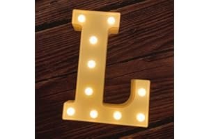 MUMUXI Marquee Light Up Letters | Large Light Up Numbers | Battery Powered and Bright with Every Letter of The Alphabet | for Wedding, Birthday, Party, Celebration, Christmas or Home Decoration (L)
