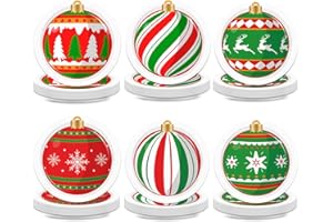 KMCCUMBER Christmas Paper Plates, 60 Pcs Christmas Ornament Ball Dinner Plates Green Red Christmas Disposable Plates, Christmas Party Plates for Xmas Holiday Party Supplies