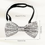 EUPSIIU 3 Pack Men's Glitter Bow Tie Pre-tied Adjustable Sequin Tuxedo Costume view 2